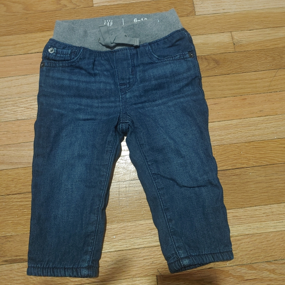 Gap boy straight leg fleeced lined jeans / 6-12 months